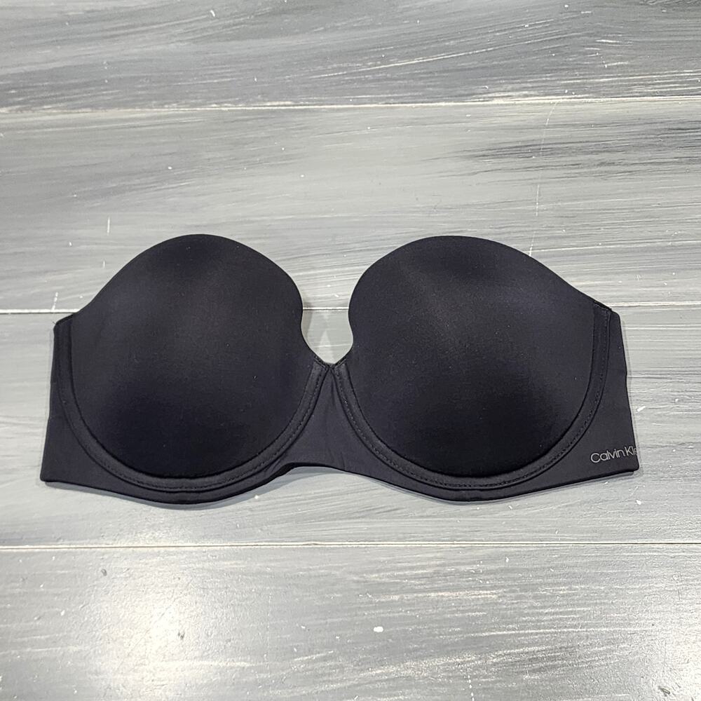 Calvin Klein Naked Glamour Strapless Push-Up Bra 34D QF5677 Black‎